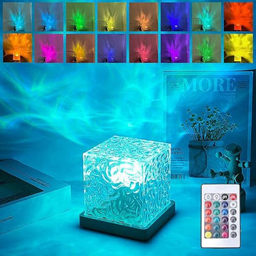 Home Basics's Tesseract Lamp with Remote Control, LED Ocean Wave Projector Light, 16 Colors Gradual Ocean Lamp